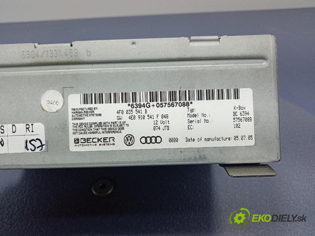 Audi A6 2005 Radio I Navigácia: 4F0035541B