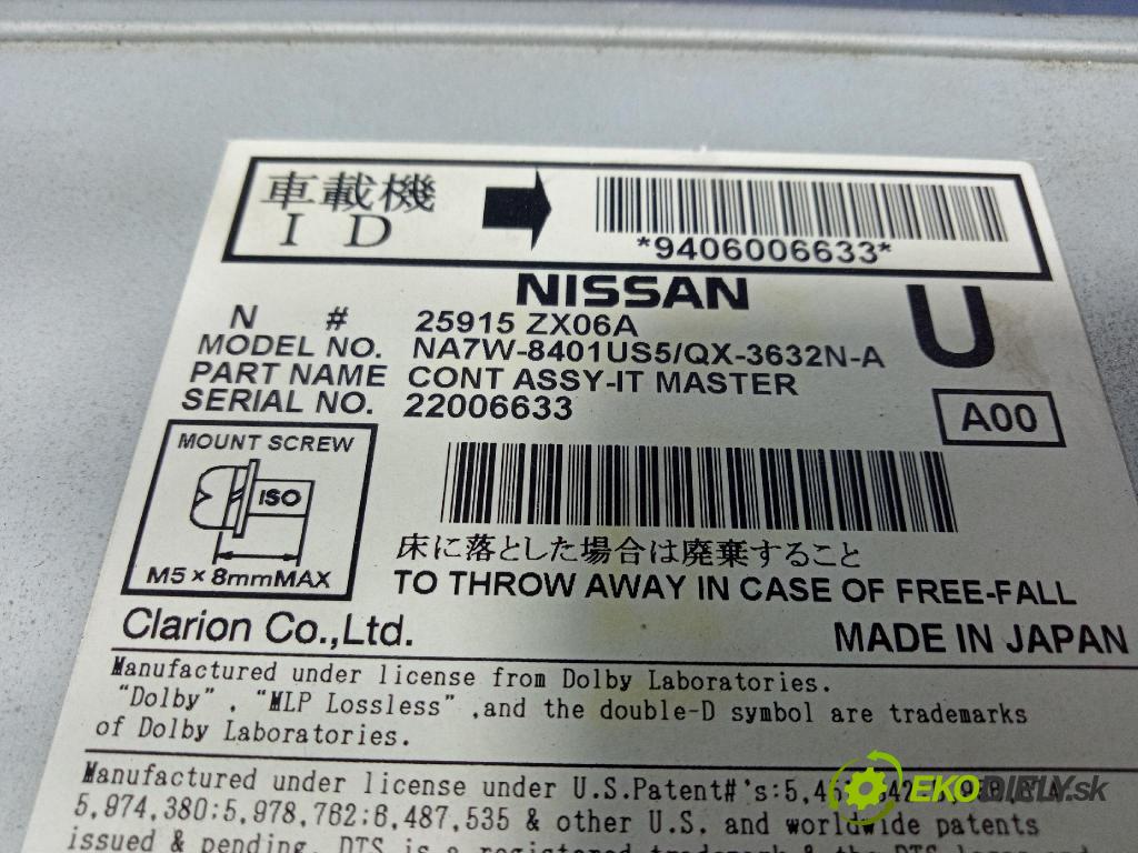 Nissan Altima 2012 Radio I Navigácia: 25915ZX06A
