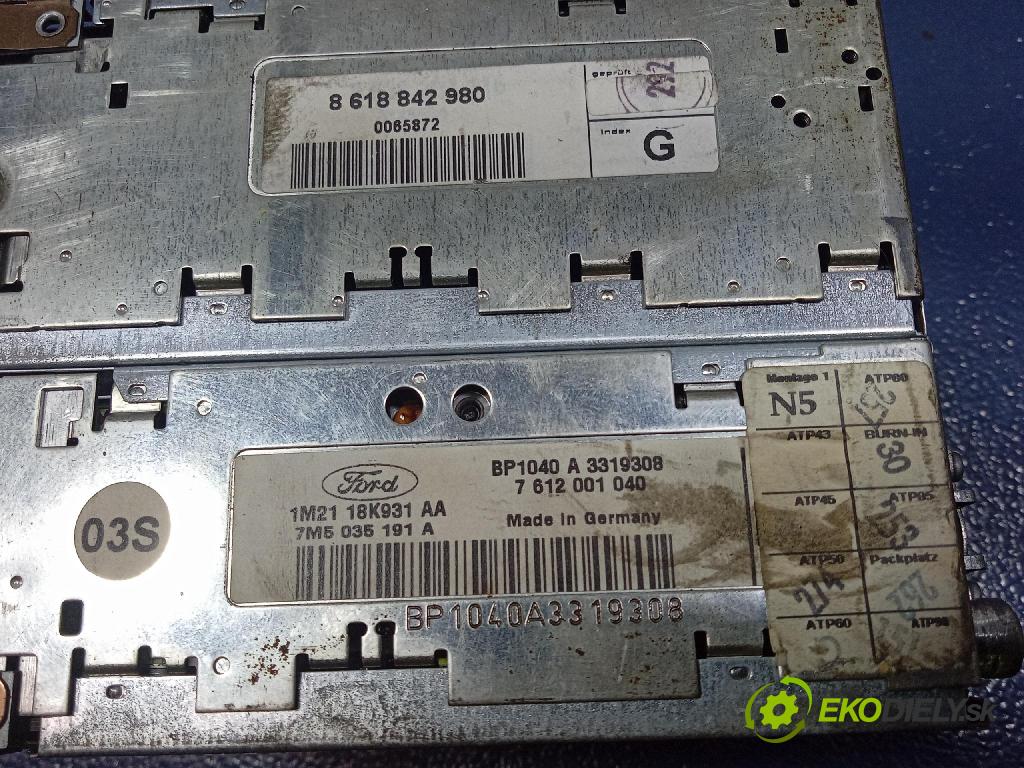 Ford Galaxy 2002 Radio I Navigácia: 7M5035191A