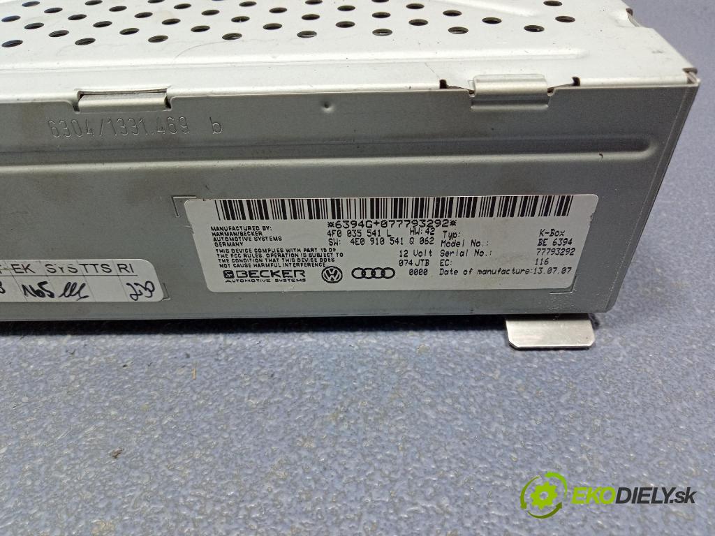 Audi A6 2008 Radio I Navigácia: 4F0035541L