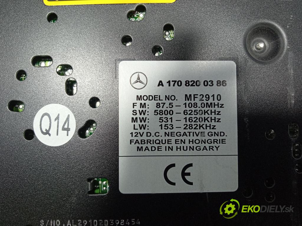 Mercedes A-Klasa 2002 Radio I Navigácia: A1708200386