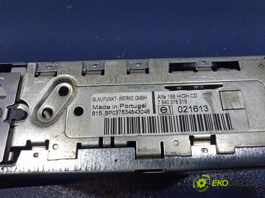 Alfa romeo 156 2003 Radio I Navigácia: 1560342090