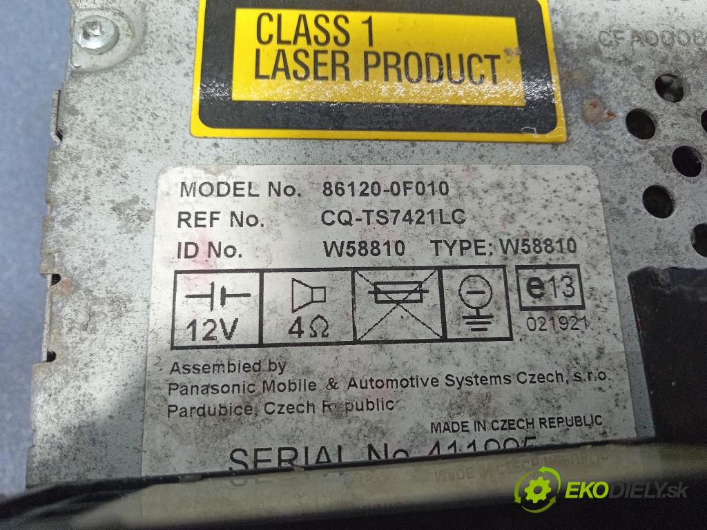 Toyota Corolla verso 2005 Radio I Navigácia: 86120-0F010
