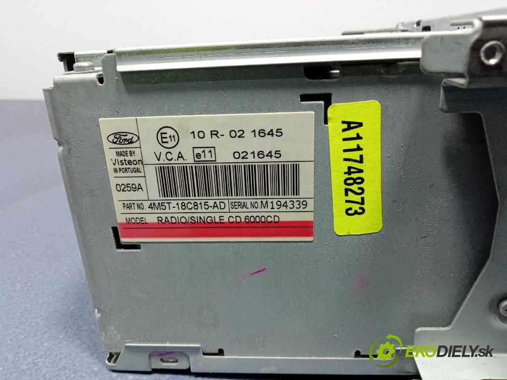 Ford Focus 2005 Radio I Navigace: 4M5T-18C815-AD