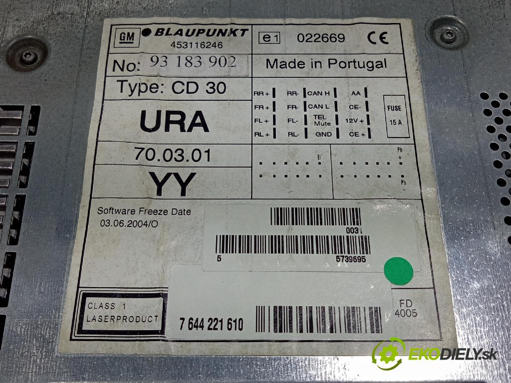 Opel Astra 2004 Radio I Navigácia: 93183902