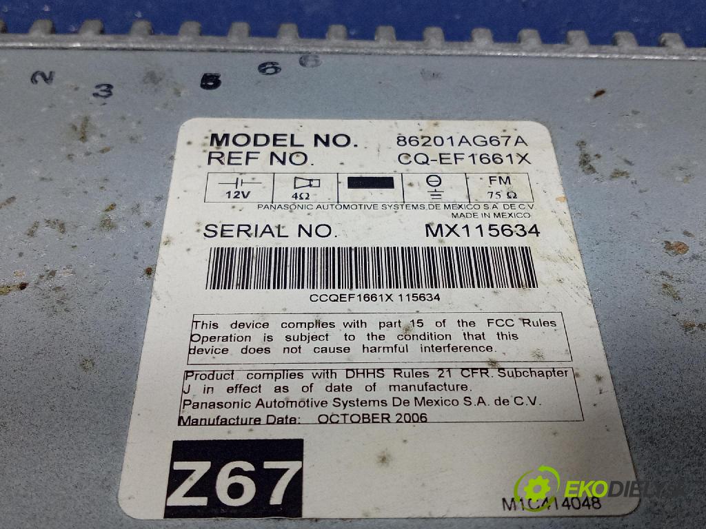 Subaru Legacy 2007 Radio I Navigácia: 86201AG67A