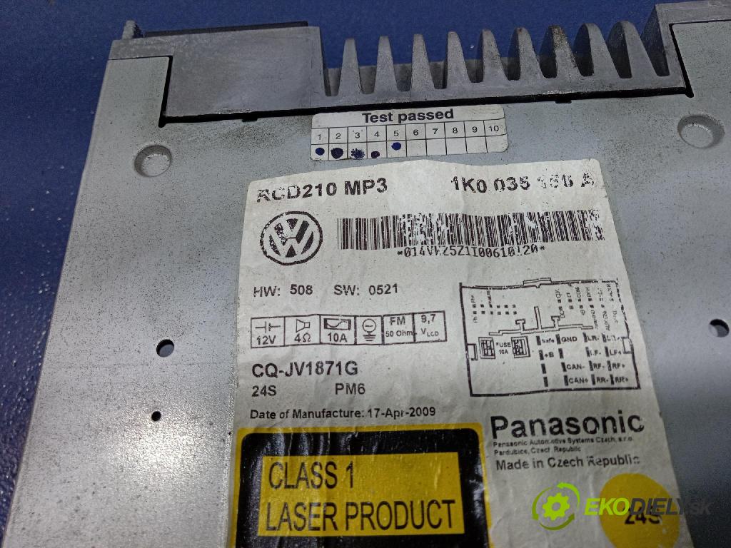 Volkswagen Caddy life 2008 Radio I Navigácia: 1K0035156A
