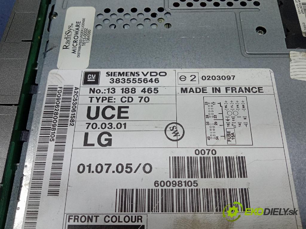 Opel Zafira 2006 Radio I Navigácia: 13188465