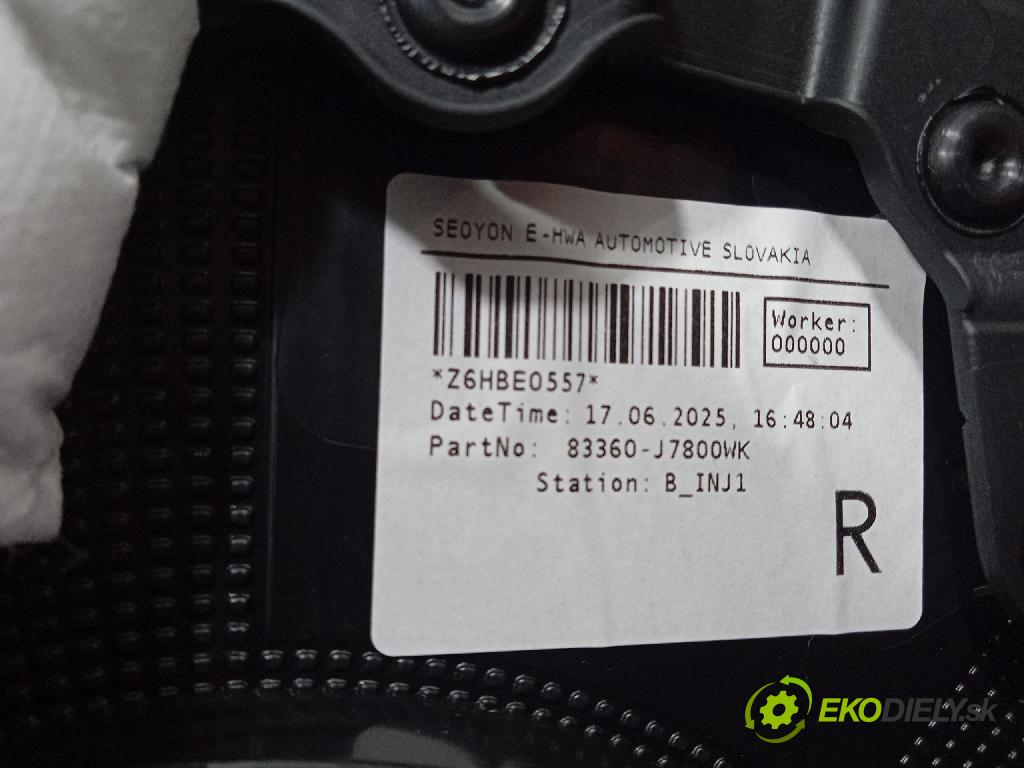 Kia Xceed 2025 Čalounictví: dvere zad Prava: 83360-J7800WK