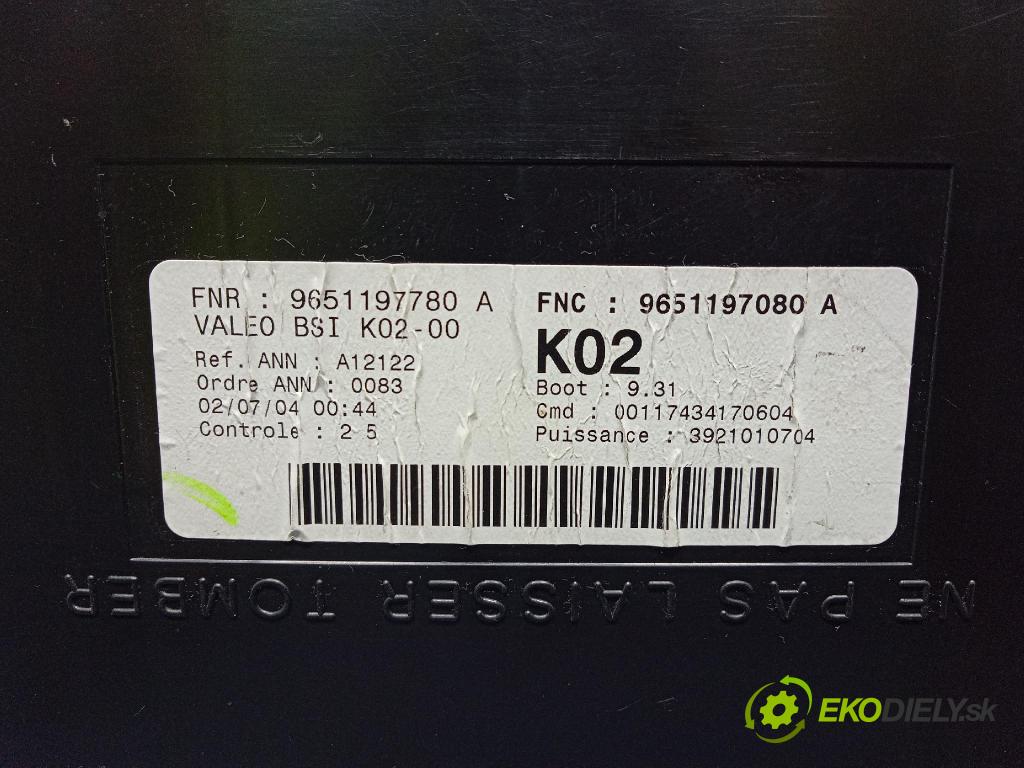 Peugeot 307 2004 skrinka Poistky: 9651197080A