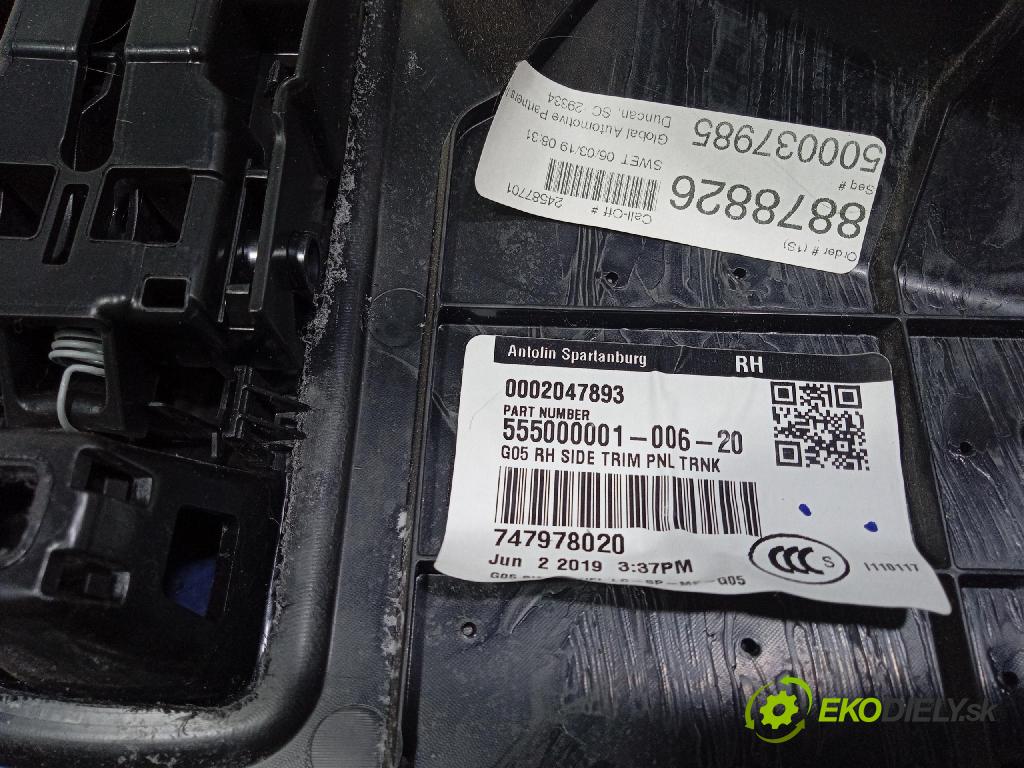 Bmw X5 2019 Čalounictví: kufra: 7479780