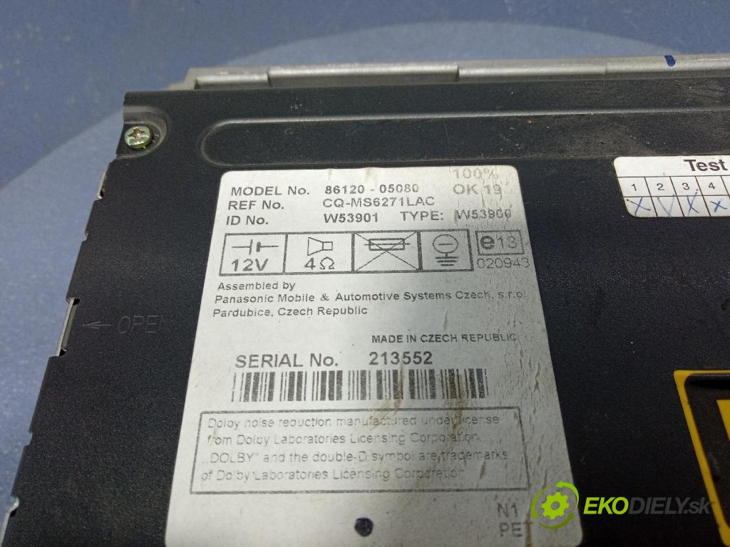 Toyota Avensis 2005 Radio I Navigácia: 86120-05080