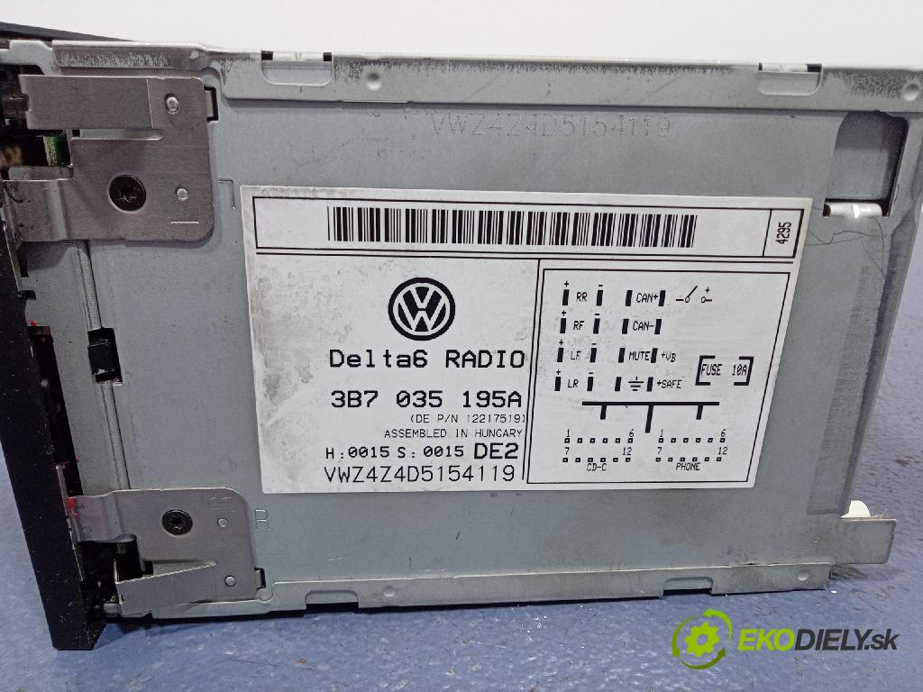 Volkswagen Passat 1.9 tdi 2004 Radio I Navigácia: 3B7035195A