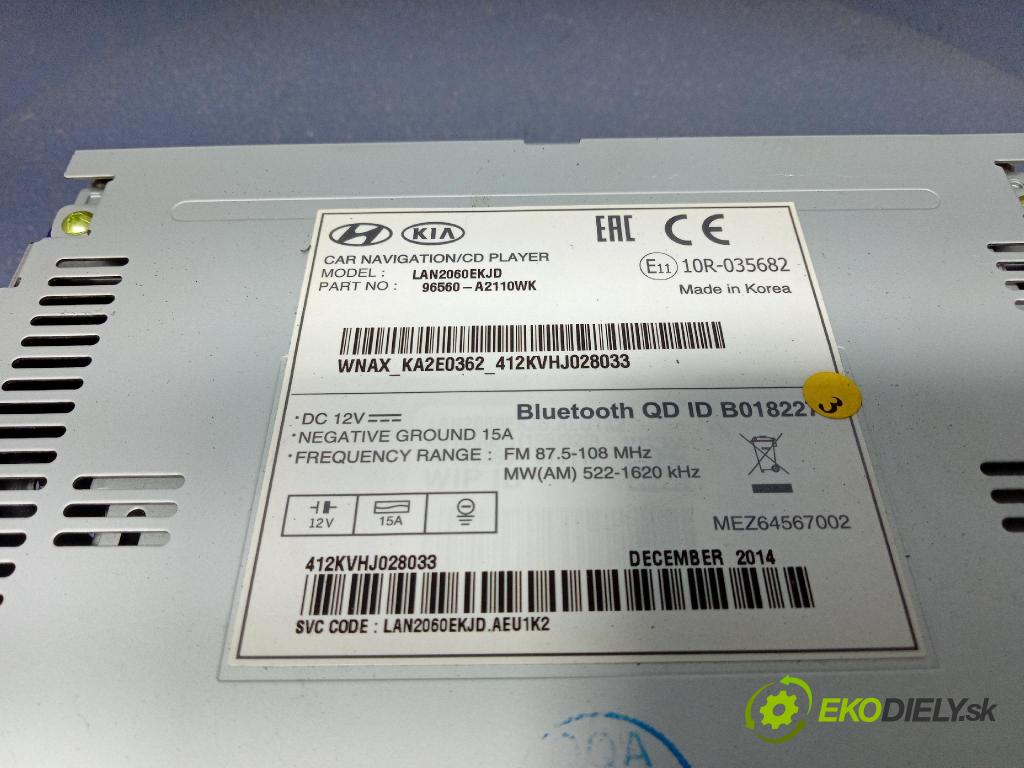 Kia Ceed 2014 Radio I Navigácia: 96560-A2110