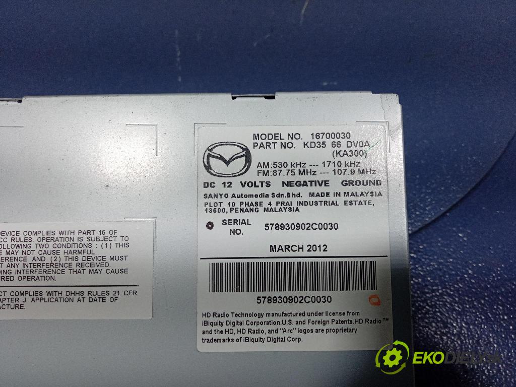 Mazda Cx-5 2013 Radio I Navigácia: 16700030