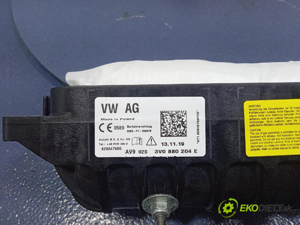 Skoda Superb 0 Airbag: Cestujúcí: x 3V0880204E