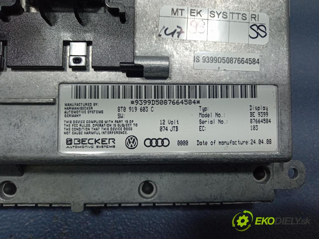Audi A4 2008 Zobrazit: Rádio: / GPS 8T0919603C