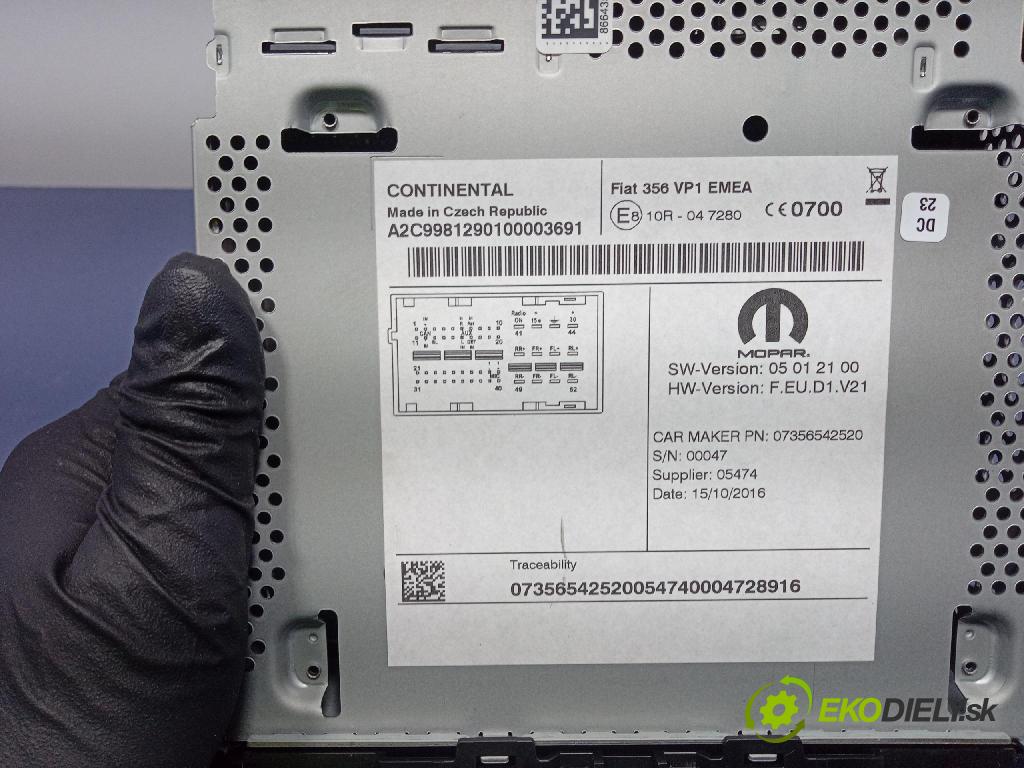 Fiat Tipo 2016 Radio I Navigácia: 07356542520