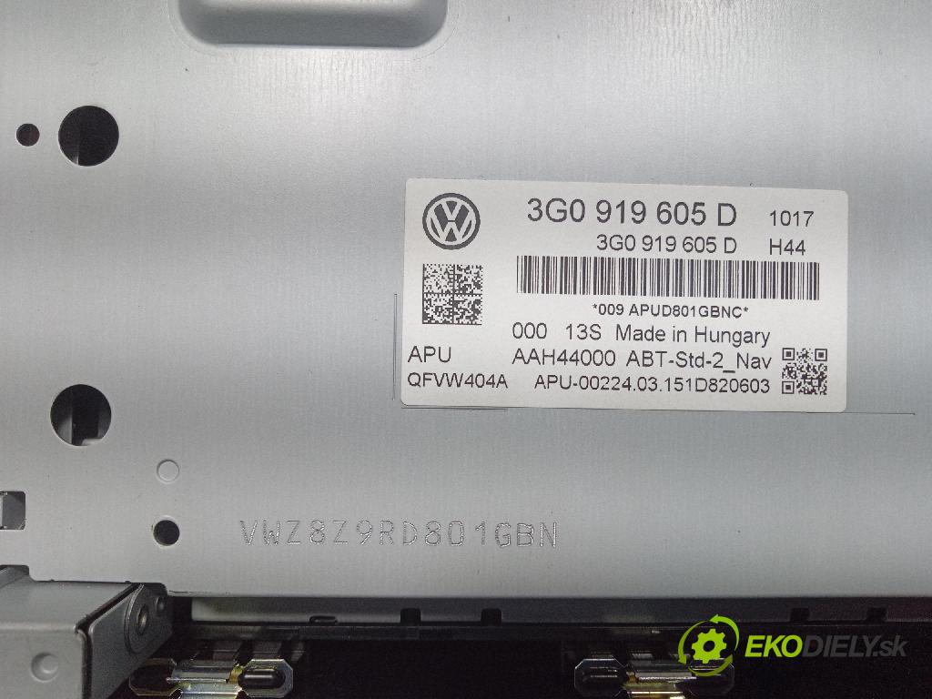 Vw Passat 2015 Zobrazit: Rádio: / GPS 3G0919605D