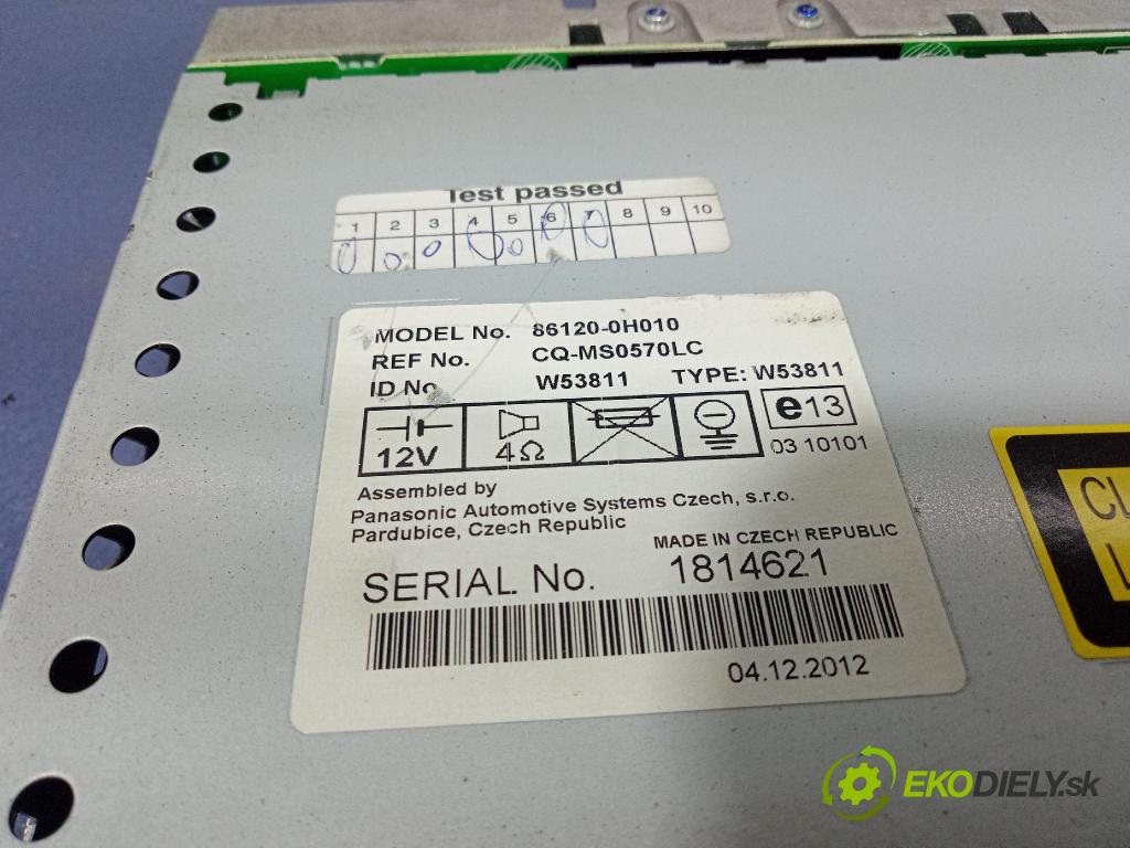 Citroen C1 2012 Radio I Navigace: 86120-0H010