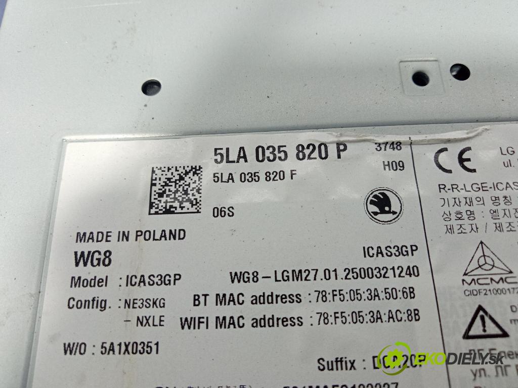 Skoda Elroq 50 2025 Radio I Navigace: 5LA035820P