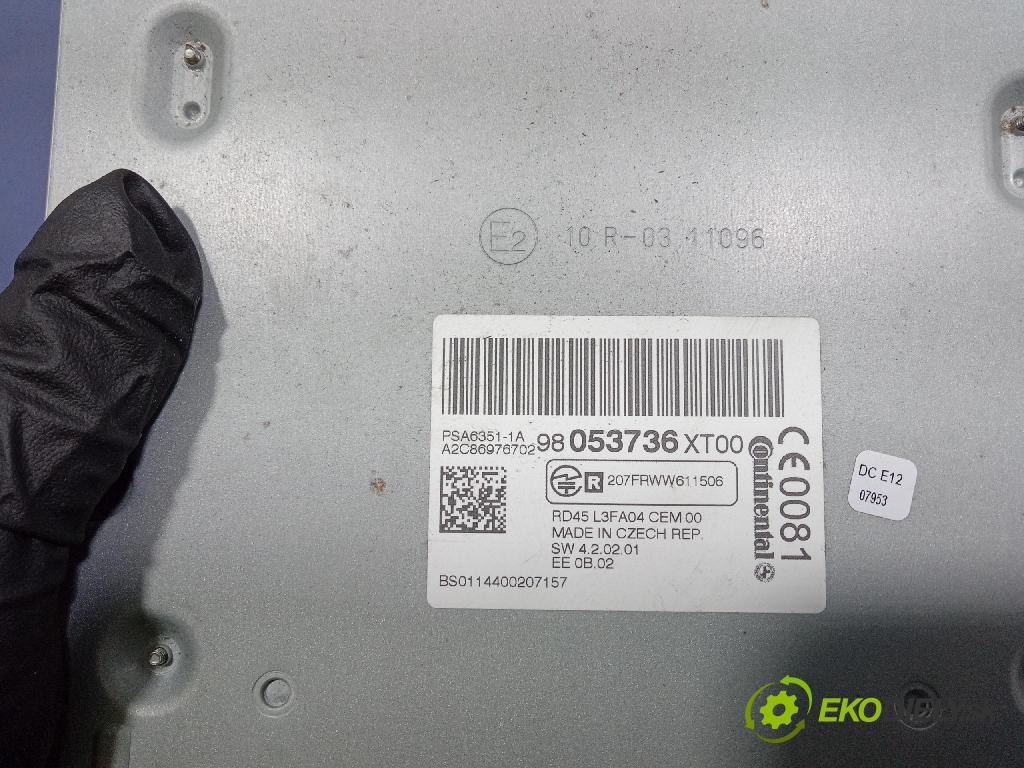 Citroen C3 2014 Radio I Navigace: 98053736XT