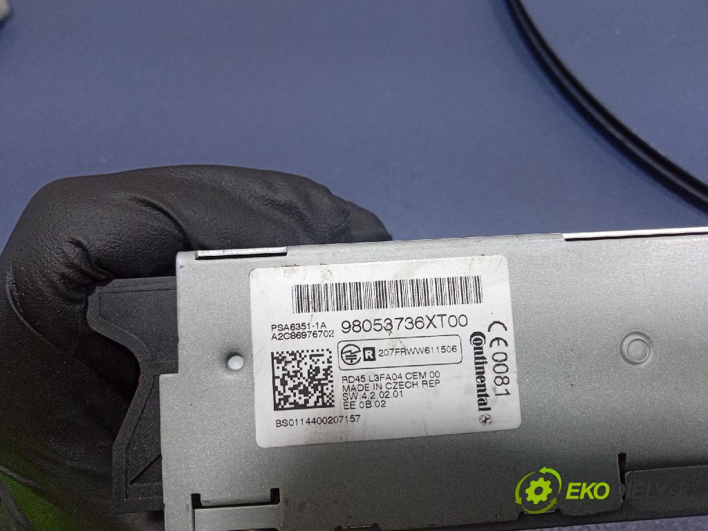 Citroen C3 2014 Radio I Navigace: 98053736XT