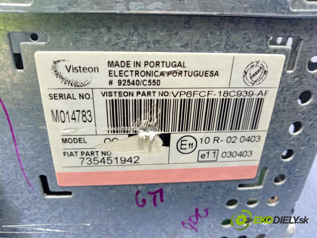 Fiat Bravo 2008 Radio I Navigácia: 735451942