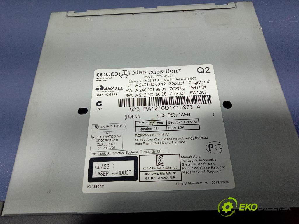 Mercedes B-Klasa 2013 Radio I Navigace: A2469000012