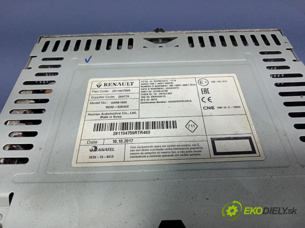 Dacia Lodgy 2018 Radio I Navigace: 281154759R