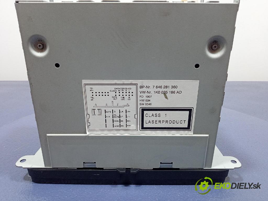 Vw Touran 2007 Radio I Navigace: 1K0035186AD
