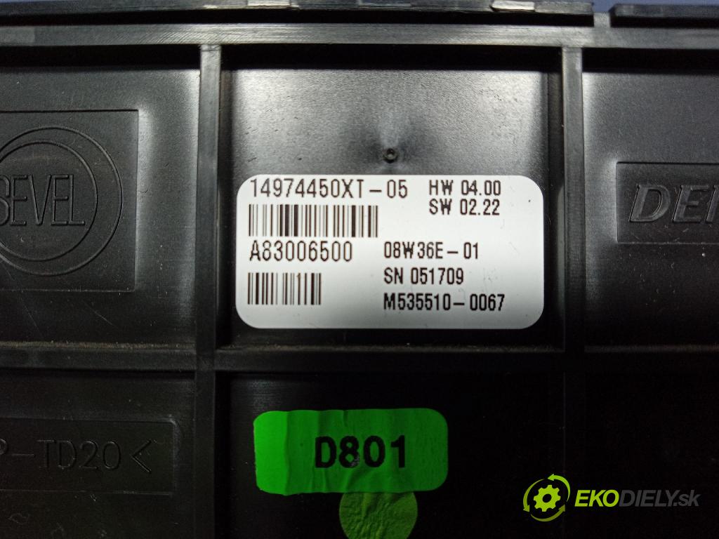 Peugeot Expert 2009 Přepínač Klimatizace: Proud vzduchu 14974450XT