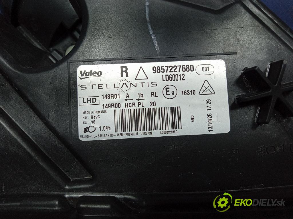 Fiat Grande panda 0 Reflektor: v pravo: 9857227680