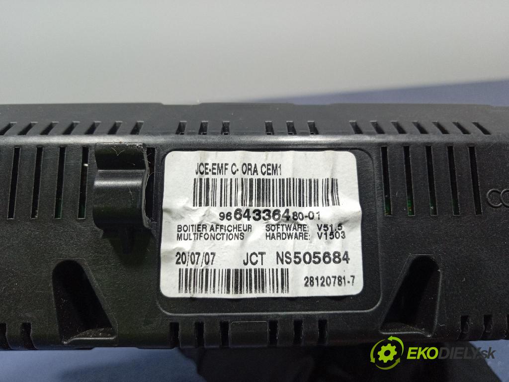 Peugeot 308 2007 displej Radio / GPS 9664336480