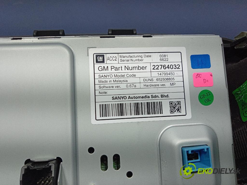 Opel Insignia 2011 displej Radio / GPS 22764032