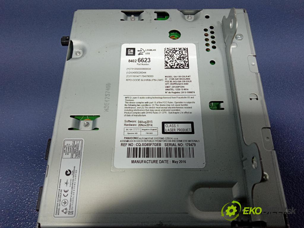 Opel Zafira 2016 Radio I Navigace: 84026623