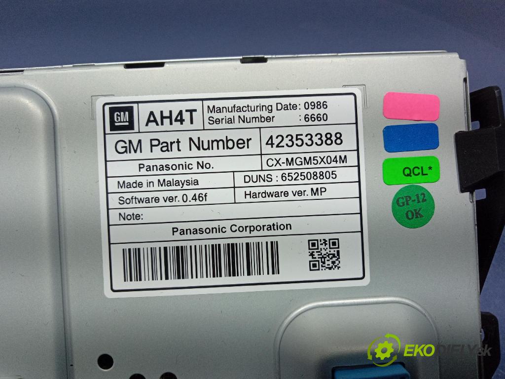 Opel Zafira 2016 displej Radio / GPS 42353388