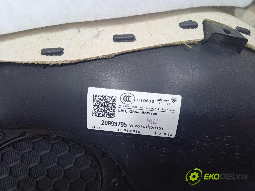 Opel Zafira 2016 Tapacír: dveře před levá 