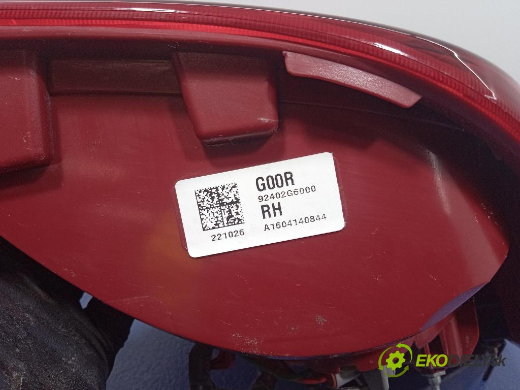 Kia Picanto 2022 světlo Zad: Práva: Mimo: 92402G6000