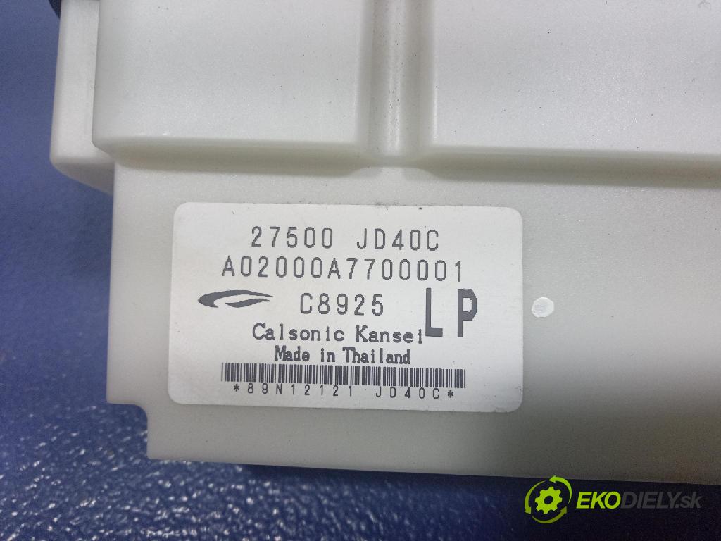 Nissan Qashqai 2009 prepínač Klimatizácia: Prúd vzduchu: 27500JD40C