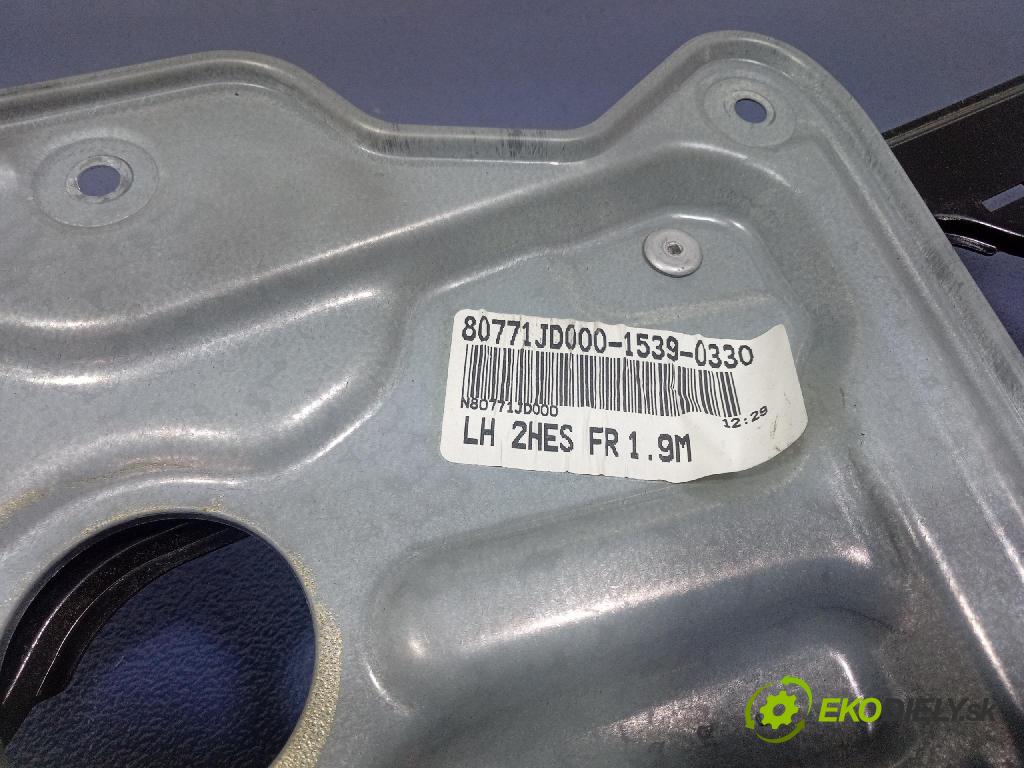 Nissan Qashqai 2009 mechanismus stahování Sklenka: před Levý: 80771JD000
