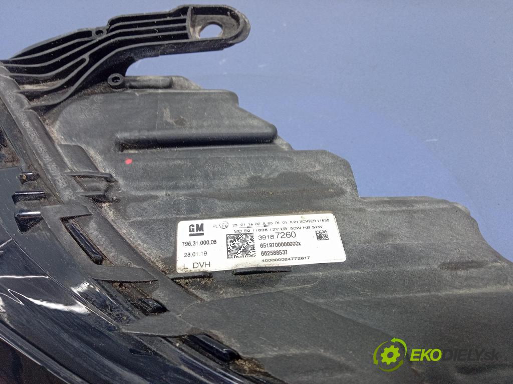 Opel Astra 2019 Reflektor: Vľavo: 39187260