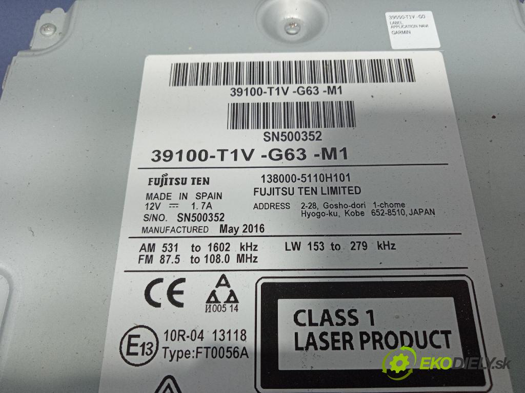 Honda Cr-v 2016 Zobrazit: Rádio: / GPS 39100T1V