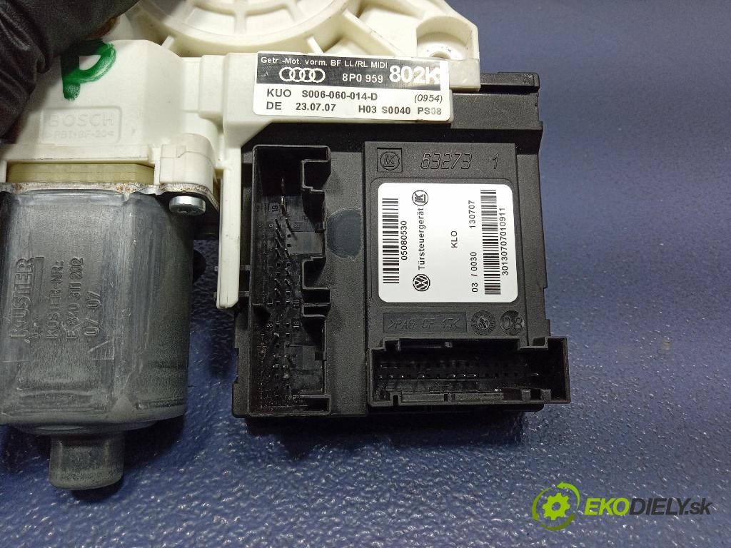 Audi A3 2007 mechanizmus okna Okná: Predné v pravo: 8P0959802K