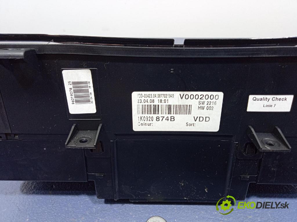 Vw Golf 2008 prístrojovka/ budíky 1K0920874B