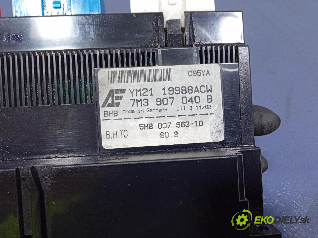 Volkswagen Sharan 2002 prepínač Klimatizácia: Prúd vzduchu: 7M3907040B