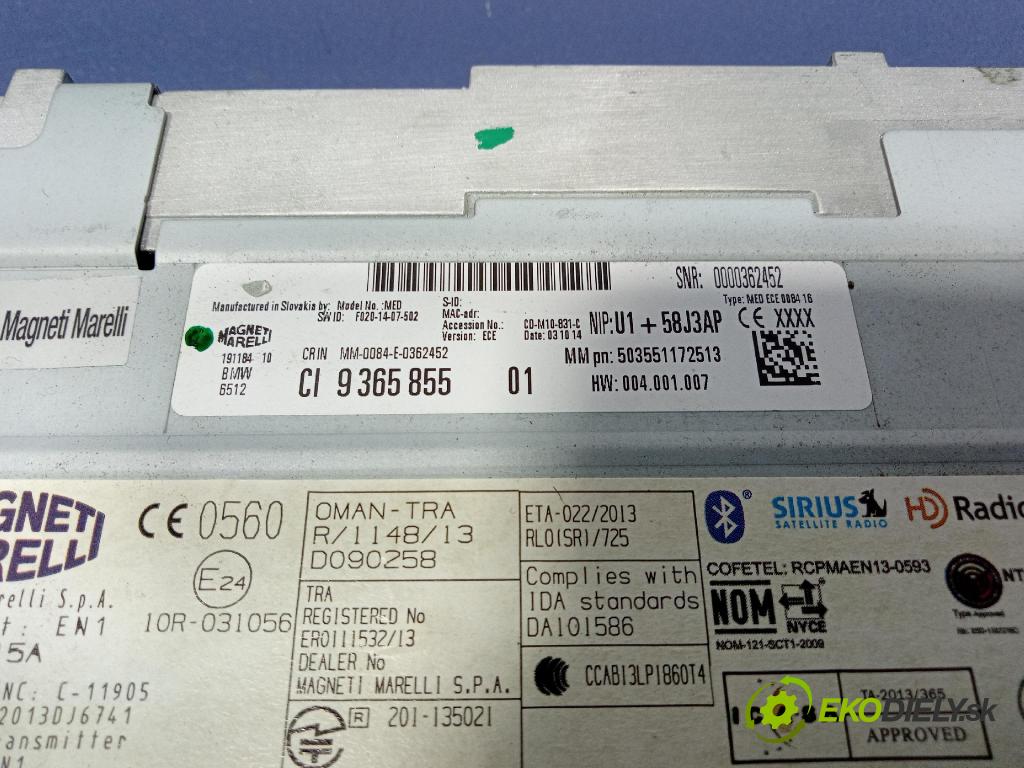 Bmw Seria 1 2014 Radio I Navigace: 9365855