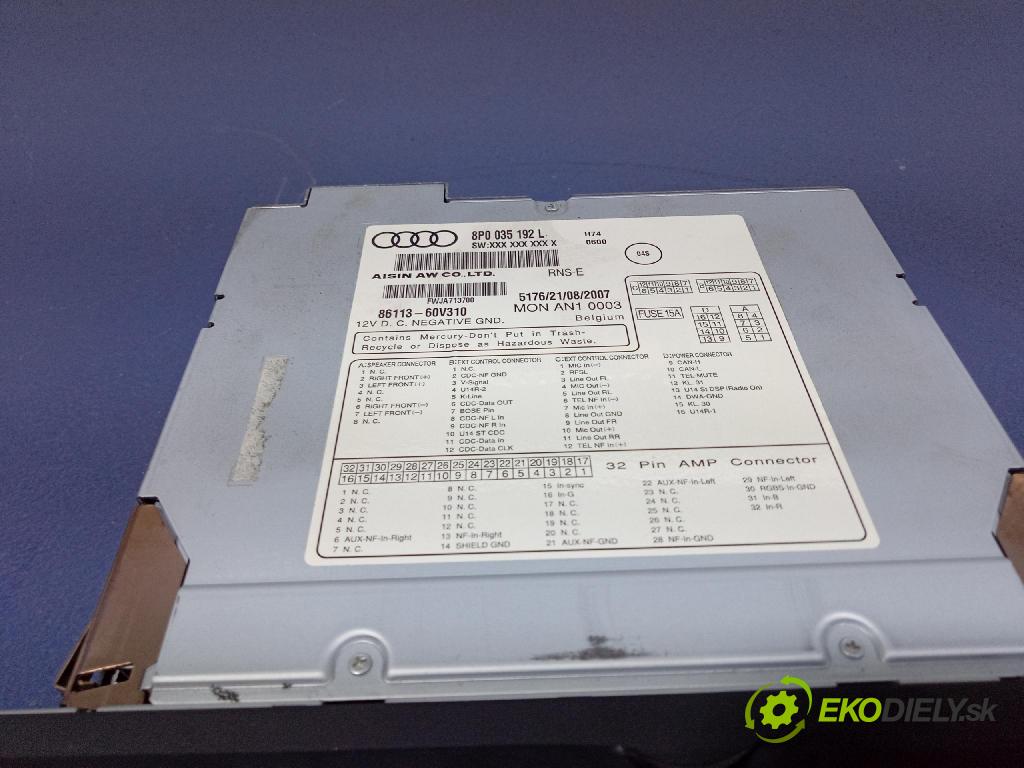 Audi A3 2007 Radio I Navigácia: 8P0035192L