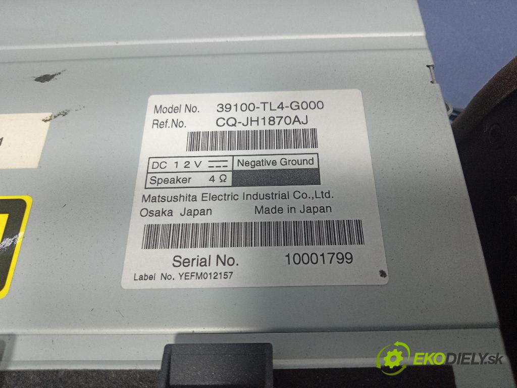 Honda Accord 2008 Radio I Navigácia: 39100-TL4-G000