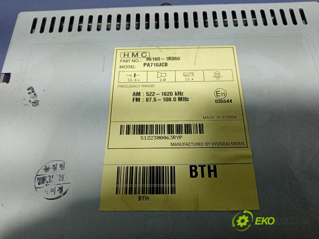 Hyundai Ix20 2011 Radio I Navigácia: 96160-1K050